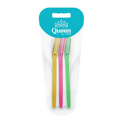 QUEEN BY LORD EYEBROW RAZOR FOR WOMEN 3 CT PER PACK